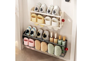 Multi Tier Open Hollow Design Quick air Ventilation Wall Mounted Shoe Rack for Bathroom Damp Slipper Moisture Dissipation