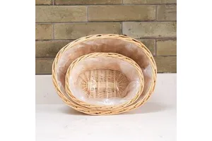 Yulin Jiafu Oval Wicker Basket Tabletop Planter Handwoven Plant Pot and Decorative Home Accessories