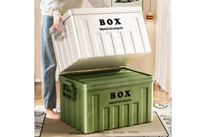 PP Plastic Storage Box with Handle-Durable Waterproof Clothing Organizer Large Capacity Household Container