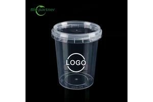 Clear Plastic 32 Oz Storage Box Jar PP Soup Salad Bowl Disposable Food Bucket Tamper Proof Evident Deli Container With Logo Lid