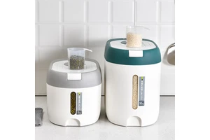 Kitchen Large Capacity Plastic Rice Container Multi-Functional Eco-friendly Insect-Proof Moisture-Proof 9L-10L Food Storage