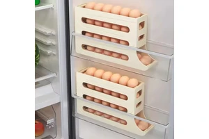Automatic Plastic Slide Egg Storage Drawer - Stackable Refrigerator Tray with Easy Access Design