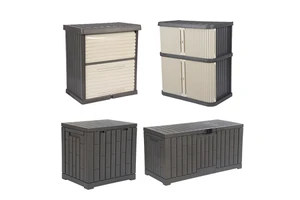 Rattan Design 80 Gal Plastic PP Garden Storage Deck Box Garden Patio Heavy Duty Outdoor Plastic Storage Containers Box