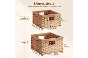 JY Handwoven PP Wicker Storage Basket Waterproof Rattan Basket With Built-in Handles Rectangle Baskets Storagework Wicker Basket