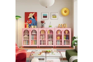 Modern Steel Home Storage Cabinet With Striped Glass Door For Unused Corners Dining Areas Maximizing Small Living Room Space