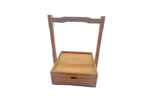 Natural Wood Storage Organizer Box with Portable Handle for Home Office Kitchen Stylish Decor