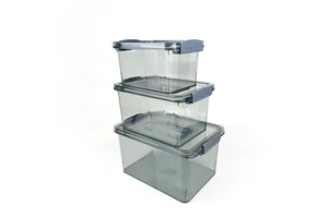 Transparent Rectangle PET Plastic Storage Box Lid Handle BPA-Free 18L Capacity Moisture-Proof Dustproof Organizer Clothes Toys