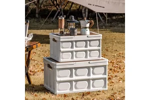 Collapsible Plastic Picnic Storage Container Waterproof Outdoor Folding Storage Box Wooden Plastic Storage Bins Boxes