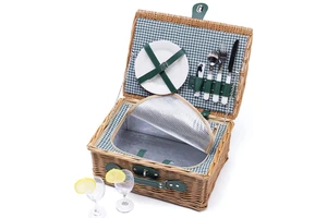 JY Australia Souvenir Food 2021 Natural Rattan Wine Rattanwine Wooden Lid Gift Woven Small Wicker Basket for Picnic Rattan