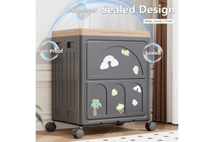 Large Capacity PP Foldable Eco-Friendly Storage Bins with Locking Lid & Casters Use As Cloth Organizer & Shoe Storage