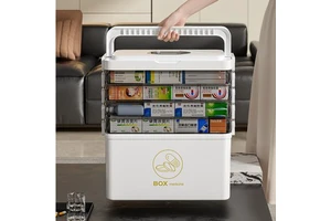 Translucent Lightproof Eco-Friendly Lockable Home Drug Organizer Moisture Proof PP Material Multifunctional Medical Medicine Box