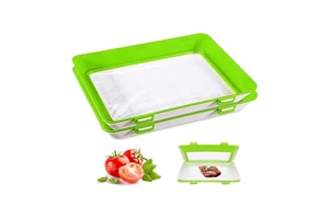 BPA Free Storage Box Food Fruit Storage Rectangular Tray, Kitchen Plastic Container Stackable Food Preservation Tray with Lid