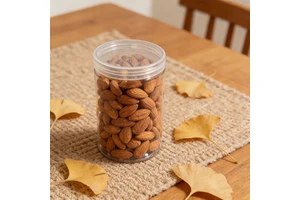 Clear PET Plastic Round Storage Jars With Wide-Mouth Lids For Snack Candy Cookie Storage