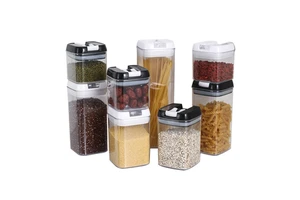 Press-type Sealed Kitchen Container Multifunctional PET Food Storage Plastic Food Storage Box