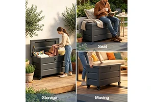 Outdoor Garden Storage Cabinet & Box With Lockable Design Rot Proof Easily Assembled Metal Construction Waterproof