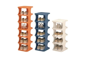 Small Curved Shape Large Capacity Plastic Doorway Shoe Rack Space-Saving Multi-Layer Storage Shelf Organizer