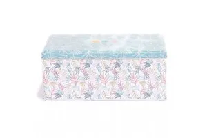 Kontensan EF05743 Turkey 170x260x100 mm Rectangular Decorative Storage Box Slip Lid 4.2L Capacity Leaf Pattern Home Organization