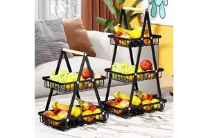 Multi-Layer Metal Fruit Tray Rack For Home Desktop Kitchen Countertop Living Room Snack Fruit Display Standing Basket Storage