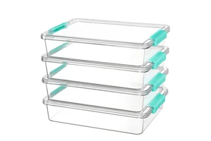 Large Capacity Transparent Stackable Covered Dustproof Plastic Container