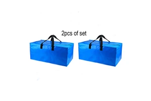 2pcs Of Bag Large Tear Resistant Packing Moving House Storage Containers With Handles Blue Plastic Moving Bags