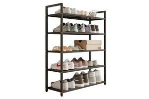 Simple Modern Metal Shoe Rack with Multiple Layers for Living Room Home Dormitory or Rental House Storage-Space-Saving Design
