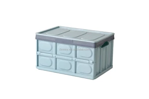 Plastic Waterproof Storage Boxes Home Use Collapsible Plastic Storage Box With Lid Foldable Solid Storage Box