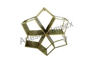 Modern Style Metal Wall Storage Shelves Antique Gold Finish for Home Restaurant Hotel Supermarkets Wall Decoration Organization