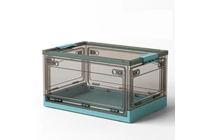 Factory Five-Door Open Folding Storage Box Large Clear Plastic Wheels Clothes Books Snacks Food Travel Collapsible Storage Bins