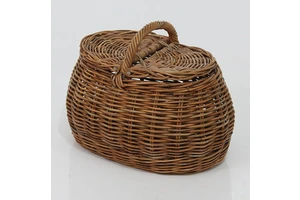 Modern Rattan Oval Picnic Basket for Outdoor Use