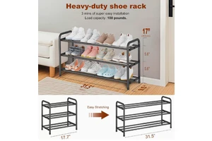 Dormitory Simple Multifunction Shoe Rack Dust-Proof Multi-Layer Assembly Domestic Ostium Storage Stainless Steel Living Room