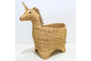 Artex Dong Thap Natural Woven Water Hyacinth Multifunction Basket with Decorative Weave From Vietnam for Home Decor