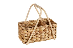 Manufacturing High Quality Handwoven Natural Water Hyacinth Picnic Basket with Handles Wholesale From Vietnam Top Selling