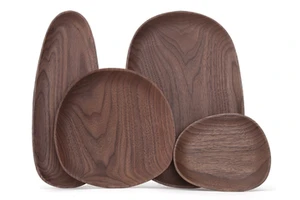 Wholesale Wood Storage Trays for Coffee and Breakfast Round Multi-Purpose