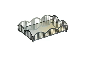 High Quality Light Luxury Metal Mirror Tray Decorative Storage Organizer for Cosmetics Fruits Tea Set Bathroom Vanity Home Decor