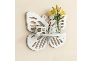 Modern decorative butterfly style storage rack wall mounted polyester fiber quick drying waterproof