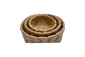 Modern Home Decor Grocery Storage Box Handwoven Wooden Rattan Basket for Egg Onion Ginger Garlic Organizer Modern Gift Baskets