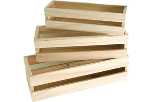 3-piece Wooden Craft Nesting Display Crafts Decorative Storage Box Home Decor Bathroom