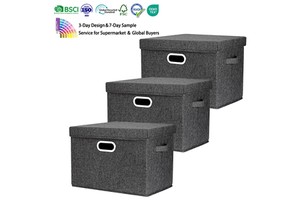 Large Capacity Foldable Stackable Storage Box With Lid Storage Cube Basket Bedroom Office Container Storage Box