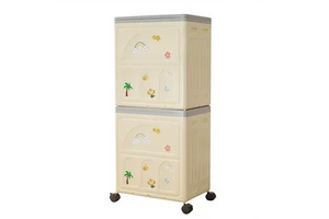 Stackable Foldable PP Eco-Friendly Storage Bin with Wheels & Transparent Lid Kitchen & Shoe Storage Organizer