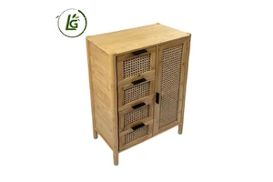New Arrival Rattan Hutch Cabinet Furniture Armarios Habitacion Dolap Meuble Salon Lager Bamboo Cabinets With Four Drawers