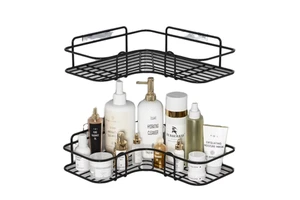 Hot Sale Single-Tier Iron Adjustable Multifunction Bathroom Tripod Rack Hole-Free Corner Wall Shelves for Tools Triangle Design