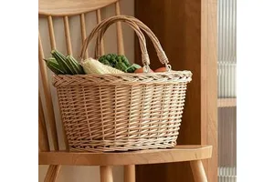 Durable rattan basket handmade with eco friendly materials perfect for rustic farmhouse or stylish modern interiors