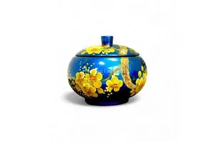 Lacquer Jar Handmade Decorative Storage Container for Home Kitchen Table Bathroom Decor