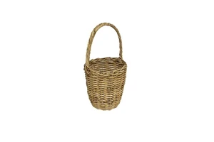 Pastoral Style Simple Flower Basket Handmade Woven Rattan Art Eco-friendly Storage Basket Portable Real Rattan Rattan Woven