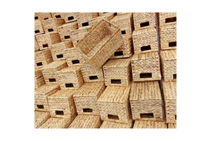 New Design Simulation Hand-woven Water Hyacinth Basket for Home Storage & Organization