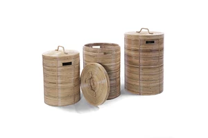 High Quality Rattan Wicker Laundry Basket Made of Rattan Jawit with Fabric Lining Inside with Lid From Indonesia
