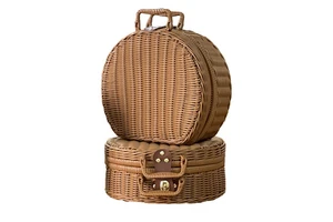 Semicircular Wicker Basket PP Plastic Rattan Basket for Gift Storage Basket