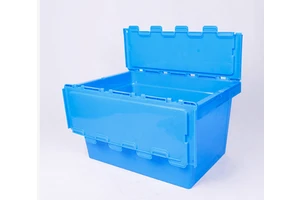Solid Style Heavy Duty Plastic Storage Crates Solid Box Turnover Box with Lid Moving Crate Stackable Crate Plastic Containers