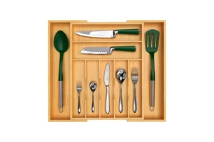 Eco-Friendly Custom Adjustable Bamboo Trays for Cutlery Storage