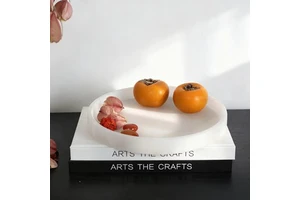 Natural Marble Art Deco Handicraft Tray High-End Home Decor Fruit Jewelry Storage Tray Light Luxury Hotel Homestay Customizable